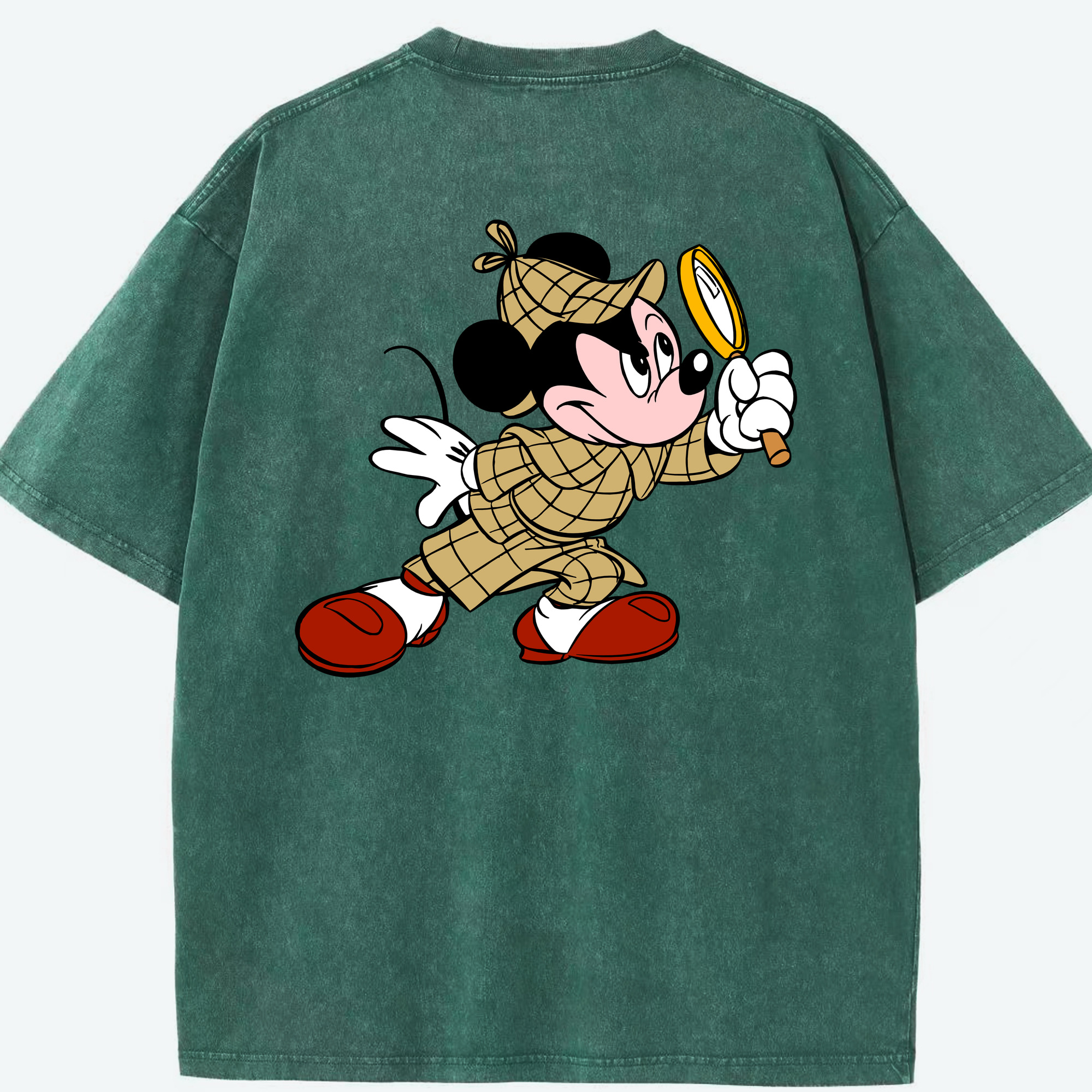 （画像用） ミッキーマウス Mickey Mouse 綿100% ヴィンテージ風 半袖Tシャツ（背面プリント）